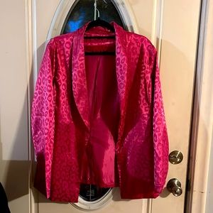 New, never worn leopard print hot pink blazer